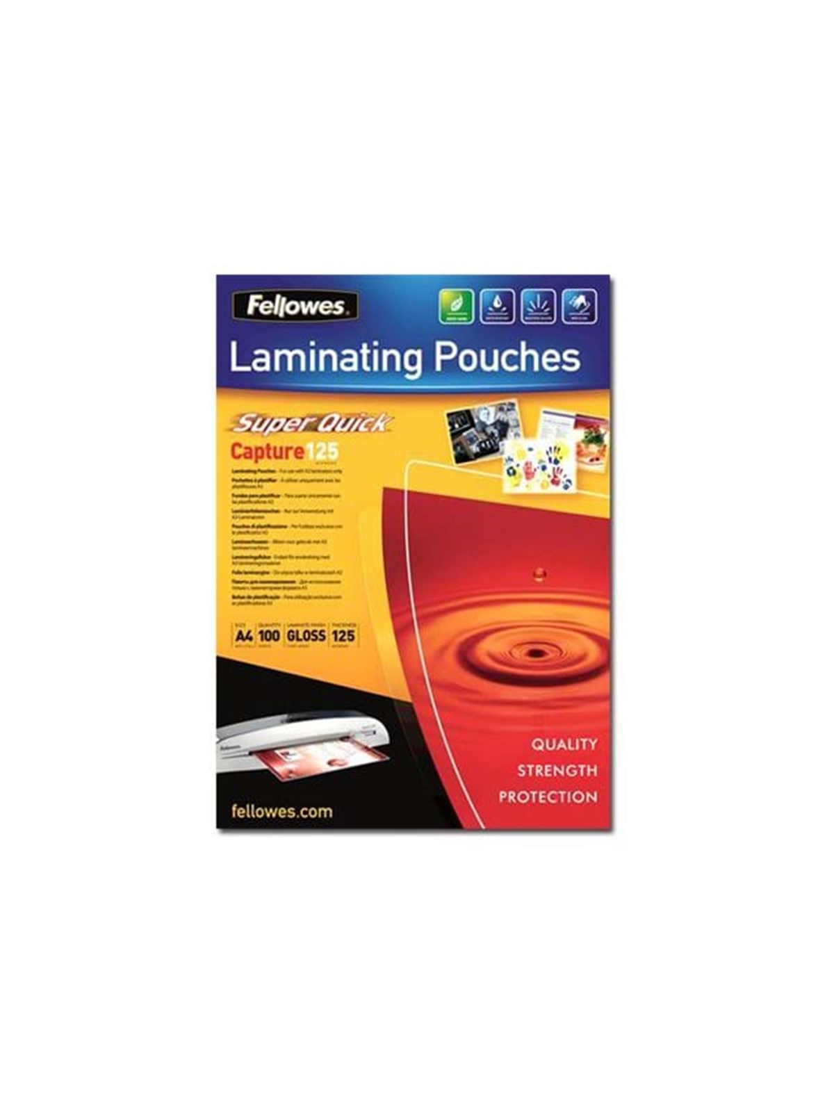 Fellowes SuperQuick A4 glänzende Laminierfolie 125 Mikron