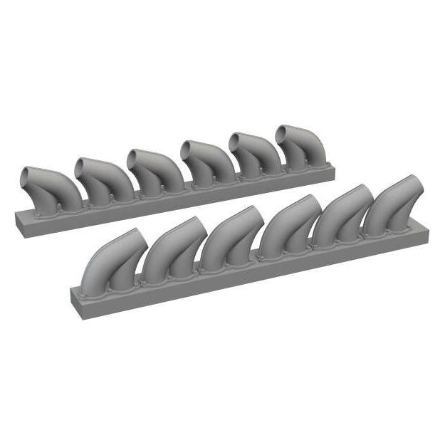 Eduard P-39 exhaust stacks rounded PRINT 1/48 (648959)