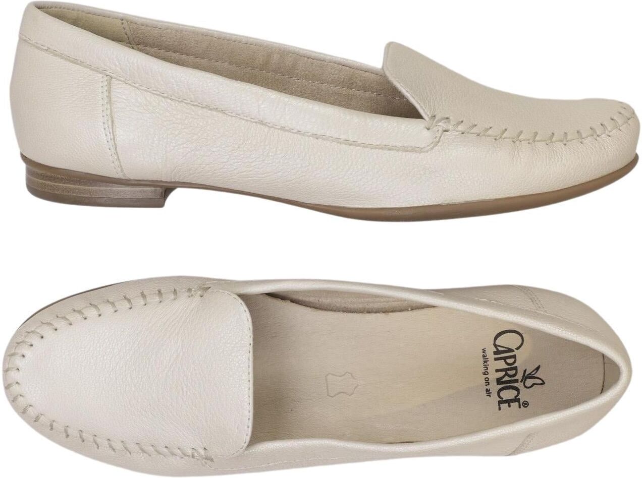Caprice Damen Halbschuh, Cremeweiß, Gr. EU 39, Leder - Second Hand