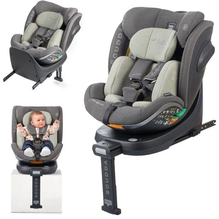 Autositz Babyauto Scudda, Gruppe 0/1/2/3, 40-150 cm, I-Size, Drehfunktion, Olive