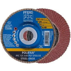 Pferd, Schleifmittel, POLIFAN-Fächerscheibe PFC 125 A 40 PSF/22.23 VPE: 10 (40)