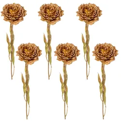 CREATIV green künstliche Pflanze Peonie, 64cm, cognac, 6er Set