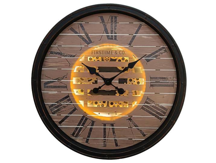 Wanduhr Schwarz Glas/Kunststoff