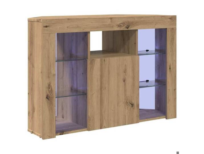 En solde  Armoire TV murale - CLOUD - Meuble TV Suspendu Flottant - LED - d'Angle Montage mural Chêne artisanal 100x40x68cm LL2615