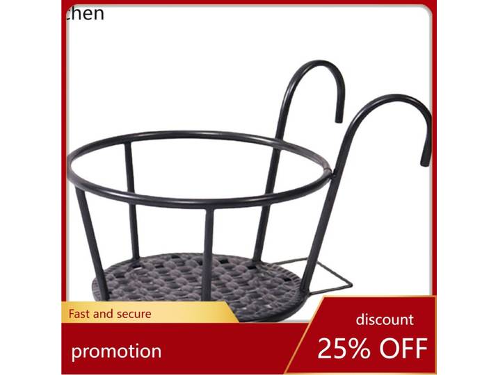 Support de fleurs suspendu simple pour rebord de fenêtre, support de plante en pot pour garde-corps extérieur, support de fleurs vert radis
