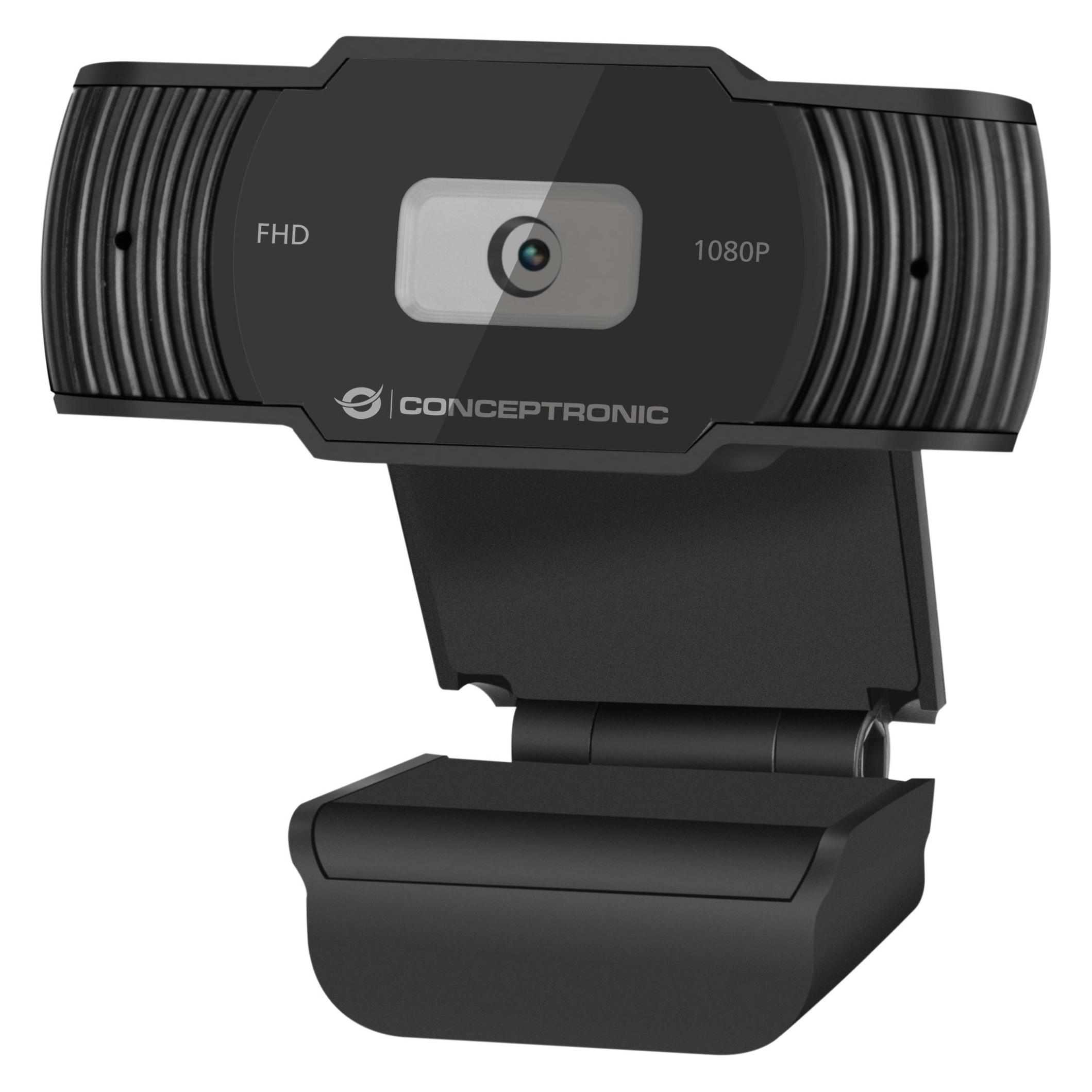Conceptronic Webcam AMDIS 1080P Webcam+Microphone sw (2 Mpx) (AMDIS04B)
