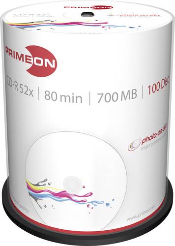 Primeon 2761106 CD-R 80 Rohling 700 MB 100 St. Spindel Bedruckbar