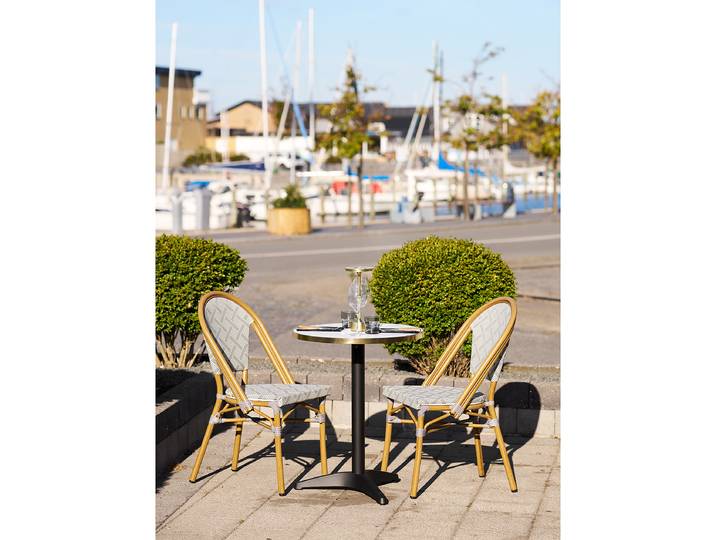 Table bistrot Ionis Ø 60cm Blanc/Noir