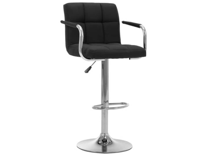KTHLBRH Barstühle, 2 Stück, schwarz, aus Stoff, höhenverstellbar Gestell aus verchromtem Stahl, 360 Grad drehbar, Gasmechanik, Fußstütze, Schaumstoff, 90% Baumwolle, 10% Polyester,