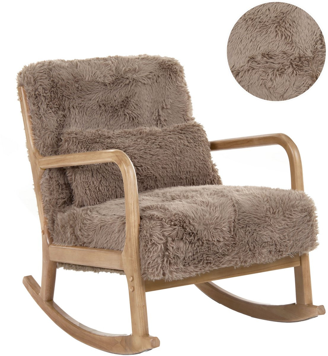 Beliani SKOVDE Schommelstoel - Taupe - Kunstbont - Scandinavisch design