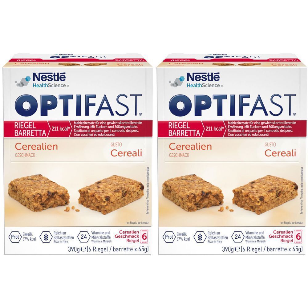 Optifast Riegel Cerealien Doppelpack 2x6x65 g
