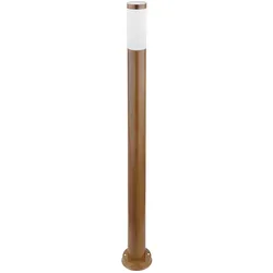 Stehleuchte Außenleuchte Gartenlampe Standleuchte Wegelampe Terrasse IP44, Edelstahl holzoptik, 1x E27 Fassung, DxH 12,7x110 cm