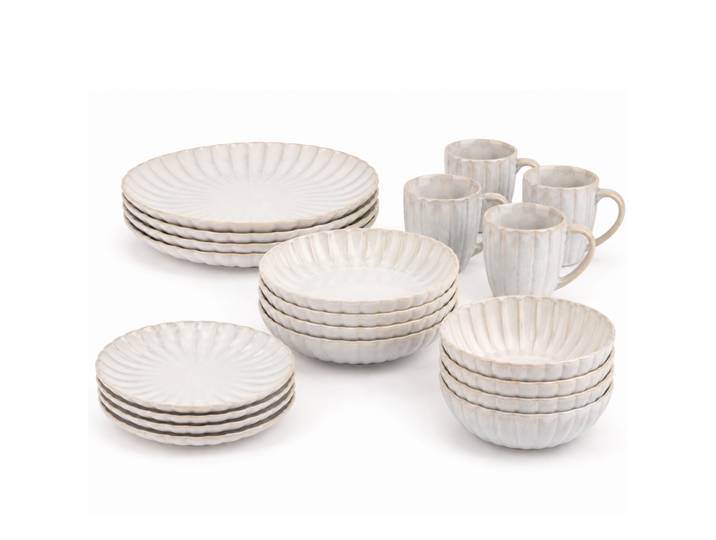 Kombiservice COSY & TRENDY Astera, Geschirr-Set, 20-tlg. , creme, 20, Steinzeug, Geschirr-Sets, Kombiservice, Steinzeug, für 4 Personen, rund, spülmaschinengeeignet