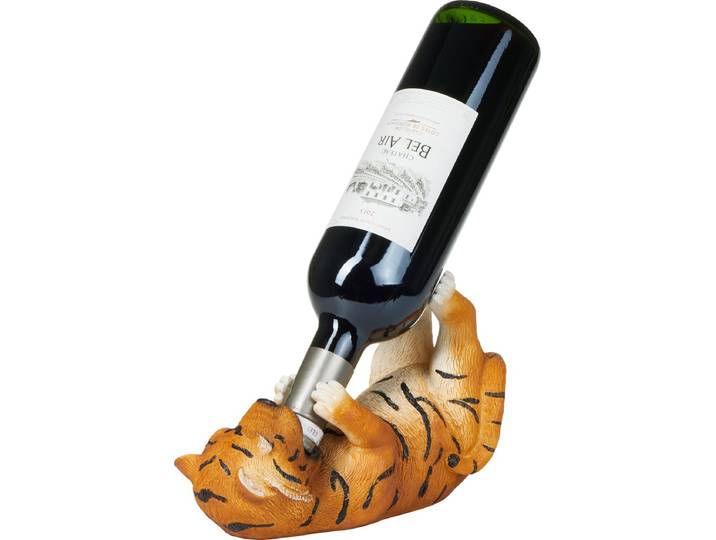 BRUBAKER - Wijnfleshouder - Dorstige Tijger - Wijnrek Grappig - Wijn accessoires - Grappige Decoratie - Wijn Cadeau