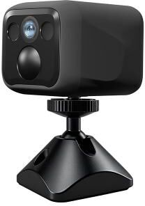 LightInthebox Wireless Mini Security Camera, Battery Powered with 90 Days Standby, PIR Human Detection, 135° Wide Angle, Two-Way Audio, Infrared Night Vision, Bluetooth Setup, Cloud Storage, Indoor