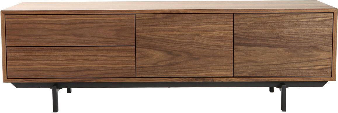 Miliboo Design-TV-Möbel Vintage geschlossen Nussbaum MANNY