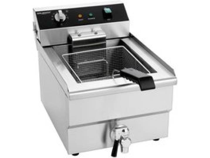 Friteuse électrique à poser professionnelle 16 Litres avec robinet de vidange (400V) PREMIUM - GOLDINOX
