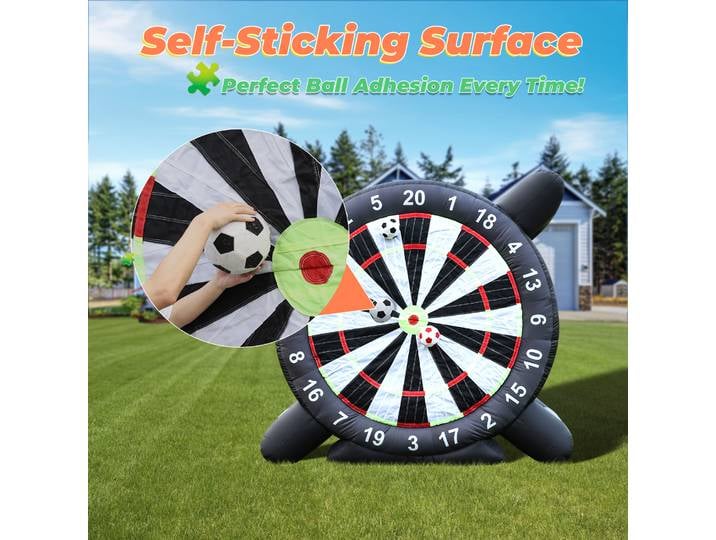 Cible de football gonflable géante de 3 m de haut avec 8 ballons de football et souffleur, aire de jeux commerciale pour enfants