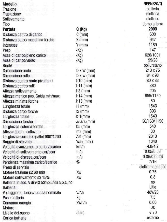 Novamach NEEN/20/Q Transpallet elettrico con portata 2000 kg