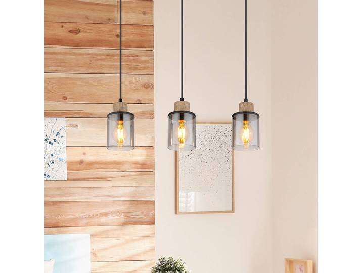 Globo Glas Hängeleuchte Reid, dimmbar, schwarz, für Wohn- / Esszimmer, Glas, Modern