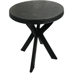Mojawo, Gartentisch + Balkontisch, Gartentisch Don Rund Anthrazit Ø70xH72cm (70 x 72 cm)