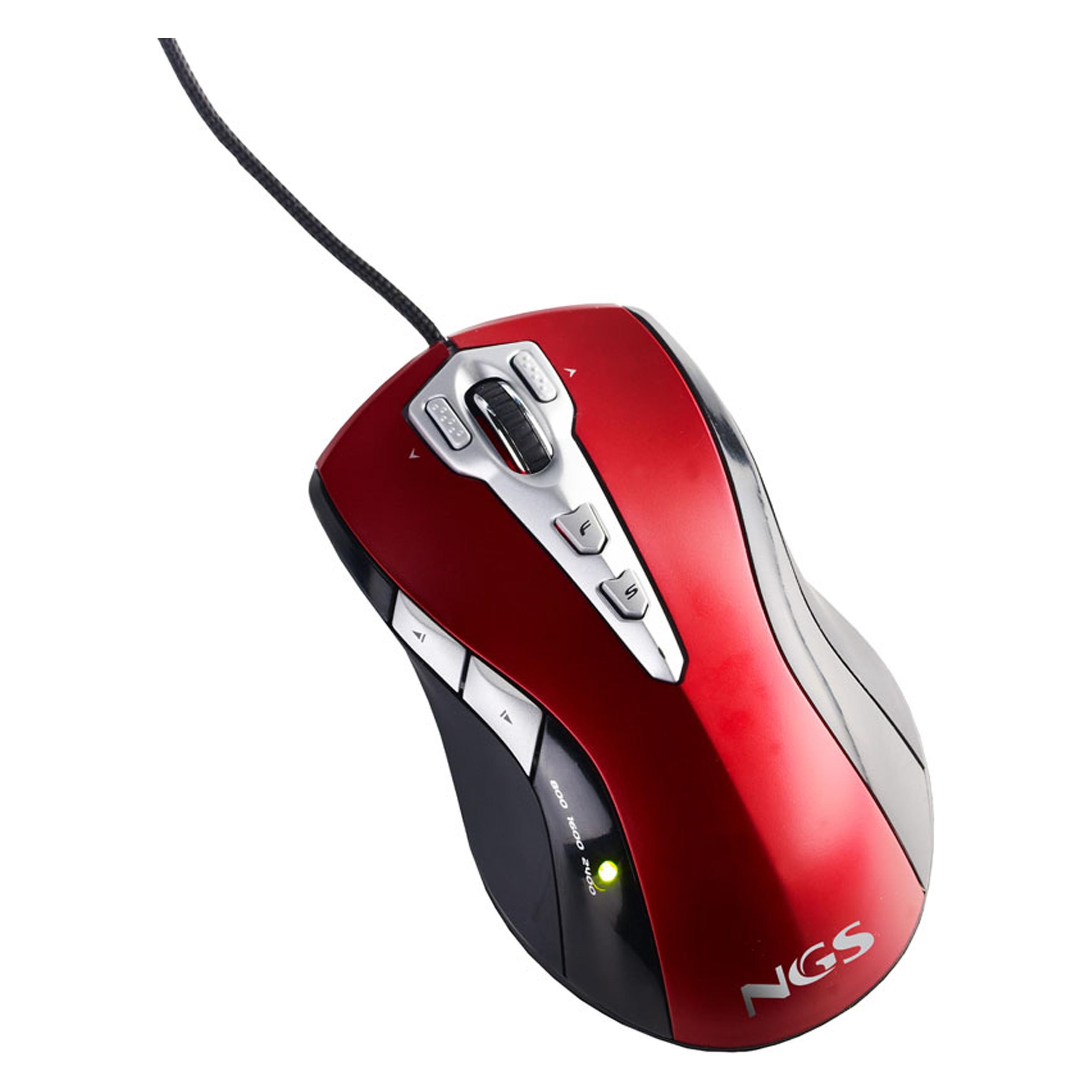 NGS Gaming GAMER červená / Herní myš / USB / Drátová / 7 tlačítek (Kabelgebunden) (NGS GAMER)