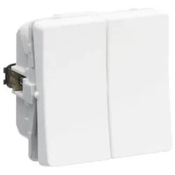 LK, Zubehör Elektroinstallation, FUGA Schalter doppelte Korrespondenz 1 Modul, Weiss- In Tasche für DIY