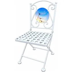 HTI-Living, Gartenstühle, 2er Set Gartenstühle mit Pusteblume Motiv in Weiss