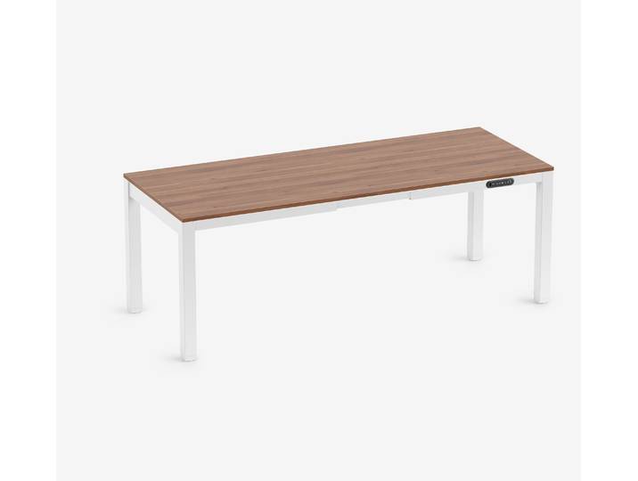PRIMUS 4-Bein Schreibtisch Weiß Nussbaum 2000 x 800 x 25 mm