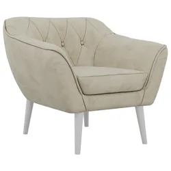 SESSEL PIRS - Beige Velvet - Weiße Beine