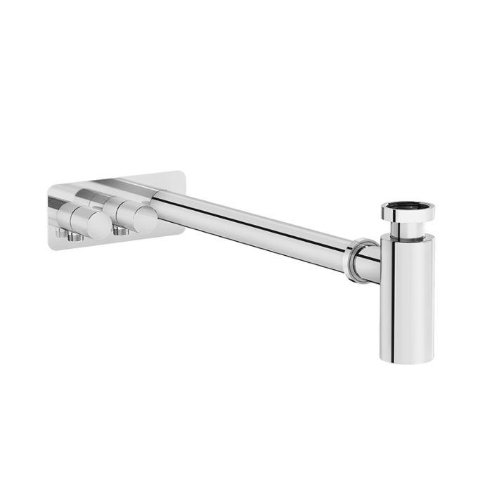 VitrA Plural Design-Siphon-Set A45156 chrom, mit Eckventilen links