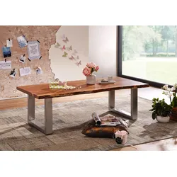 Couchtisch Akazie 150x70x45 walnuss lackiert FREEFORM 2 #12