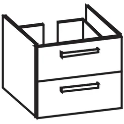 Artiqua 413 Waschtischunterschrank für Preciosa II 123261, 123262 Sangallo Grau quer, 413-WU2L-K154- 413-WU2L-K154-7154-432