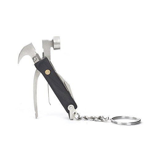 Kikkerland 7-in-1 Multitool Mini Hamer Roestvrij Staal Zwart