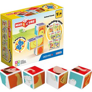 GEOMAG Bausteine Magicube, ab 1 Jahr, Animal Friends, 4 Stück