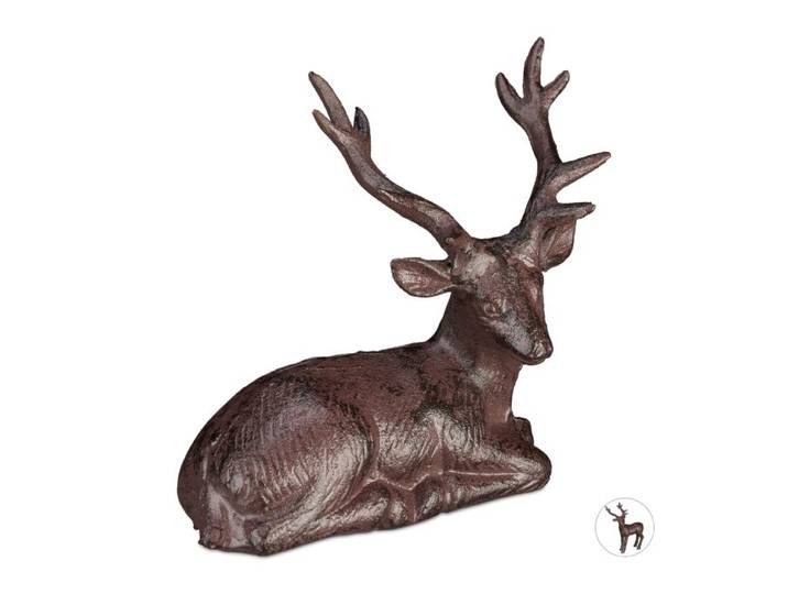 Relaxdays 4 x Sitzende Hirsch Figur Garten