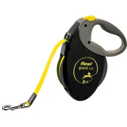 flexi NEON GIANT Gurt 8m schwarz/neongelb Roll-Leine für Hunde Größe L