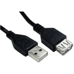 RS PRO USB Verlängerungskabel, USBA / USBA, 250mm USB 2.0 Schwarz (0.25 m, USB 2.0), USB Kabel