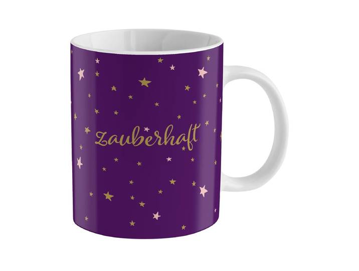 Tasse SHEEPWORLD Zauberhaft , lila, H:9,7cm Ø:8,1cm, Keramik, Trinkgefässe, Tasse