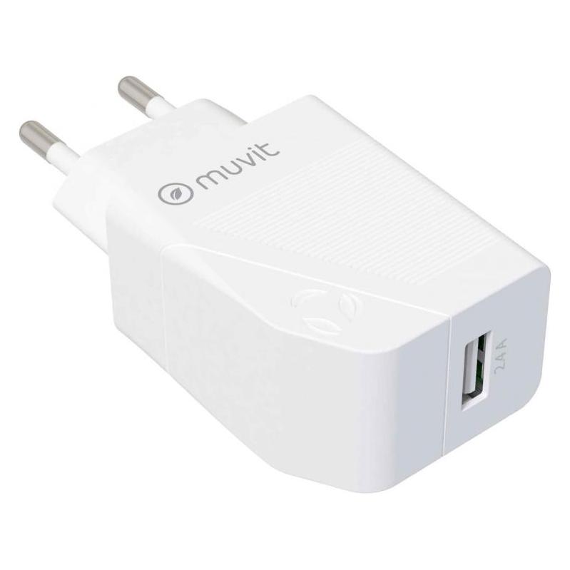 Muvit For Change Pack Chargeur Secteur 12w+Cable USB C 1.2m Blanc (12 W, 1 Port) (MCPAK0002)
