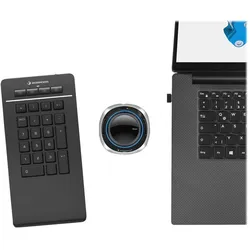 3Dconnexion Numpad Pro (Nummernblock, Kabelgebunden, Kabellos), Tastatur, Schwarz