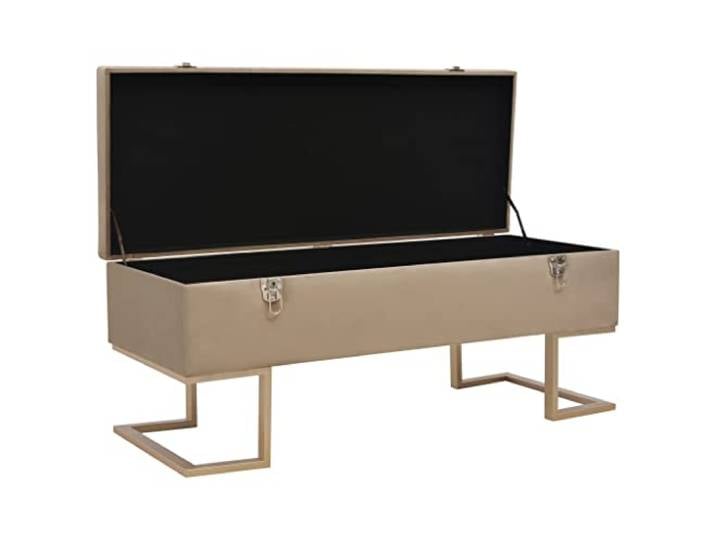 HKLGBVCR Sitzbank, Velours, 105 cm, Beige, mit Aufbewahrungsfach
