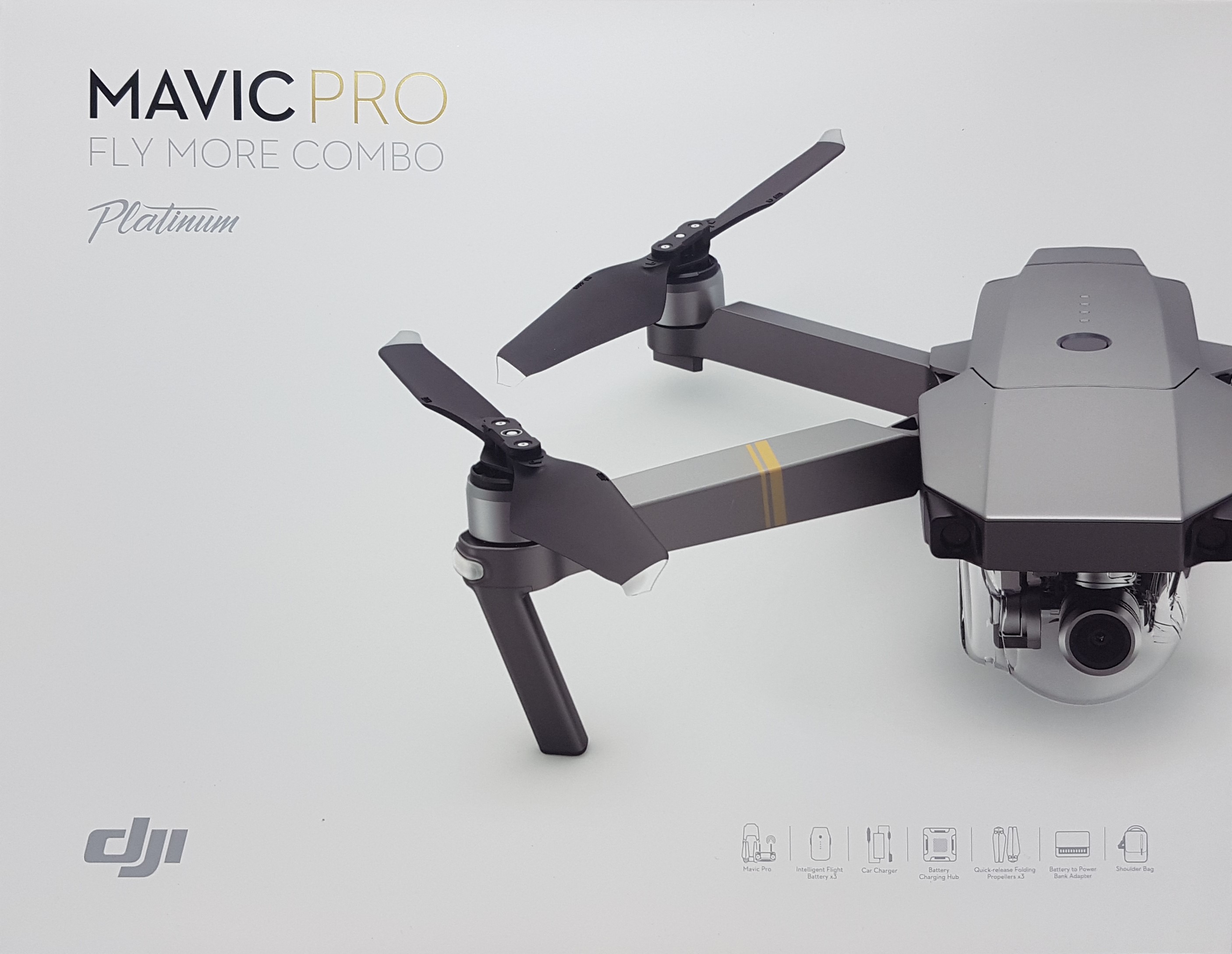DJI Mavic Pro Fly More Combo Platinum Edition, Farbe: Schwarz/Grau