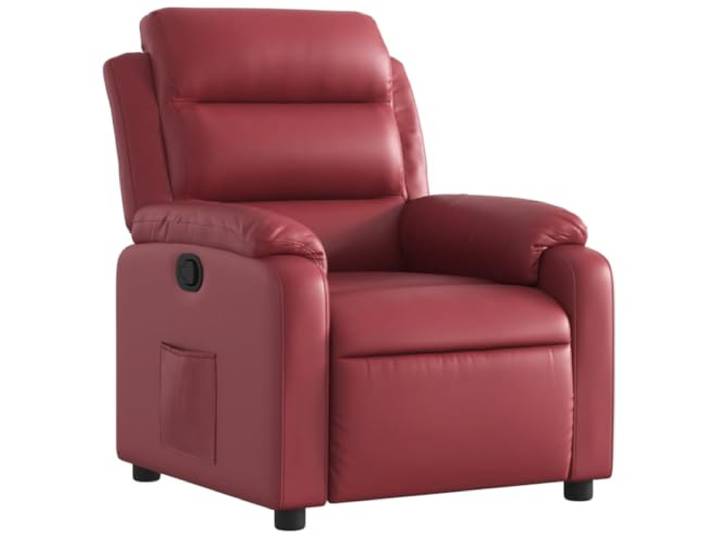 Heofavd Relaxsessel Manuell Liegesessel TV Sessel Kunstleder Weinrot
