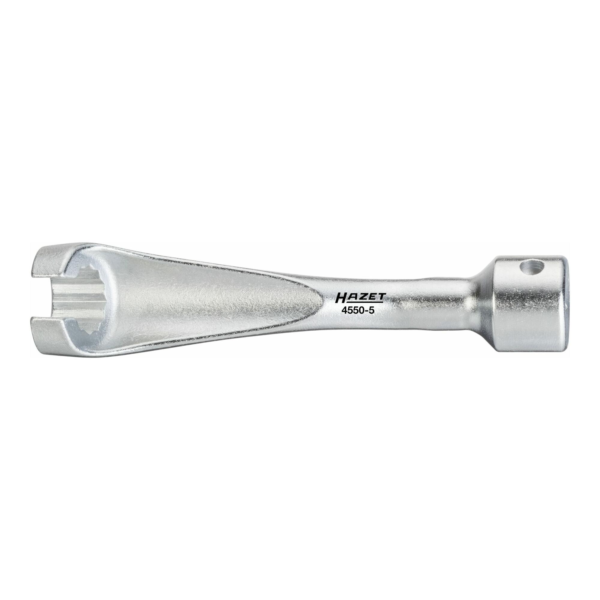 HAZET Einspritzleitungs-Schlüssel 4550-5 Vierkant hohl 12,5 mm (1/2 Zoll) Außen-Doppel-Sechskant Profil 14)
