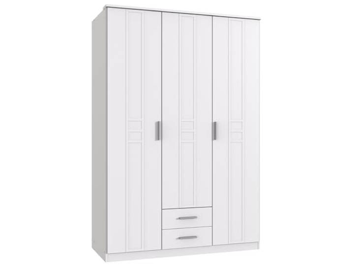 Lomadox Babyzimmer Kinderzimmer Schrank Kleiderschrank mit Zwei Schubkästen in weiß modern