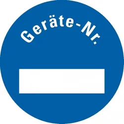 Dreifke® Inventaretikett Geräte-Nr., blau, ökologische Folie, selbstklebend, Ø 30mm, 18 Stk.