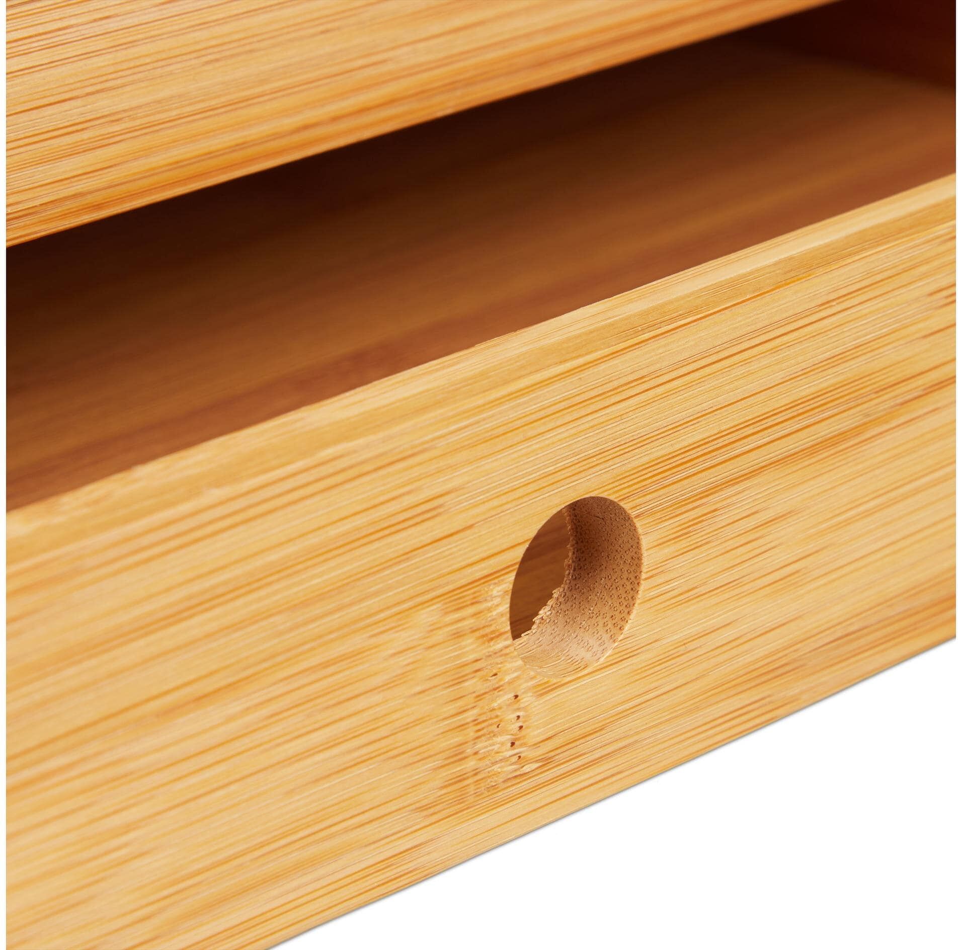 Tablett RELAXDAYS, braun (hellbraun), B:43cm H:10cm T:31cm, Holz, Tabletts, Tablett hellbraun B/L: 43cm