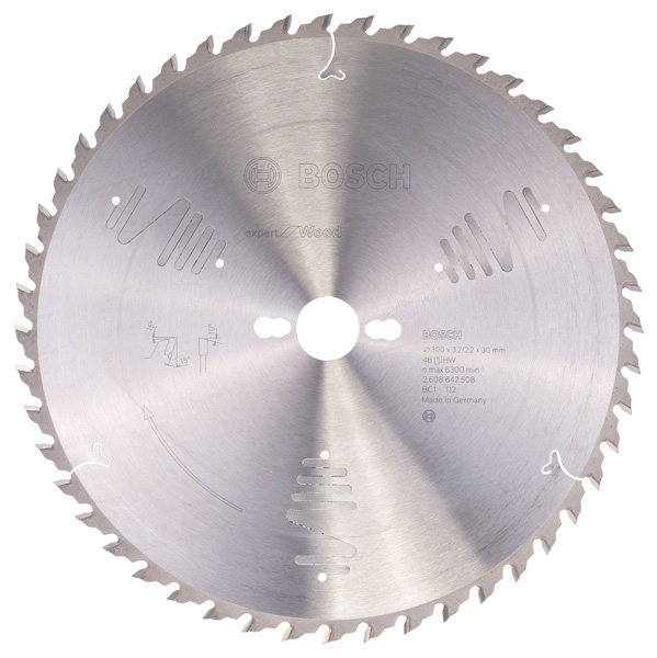 Bosch Kreissägeblatt Expert for Wood, 300 x 30 x 3,2 mm, 48 2608642508
