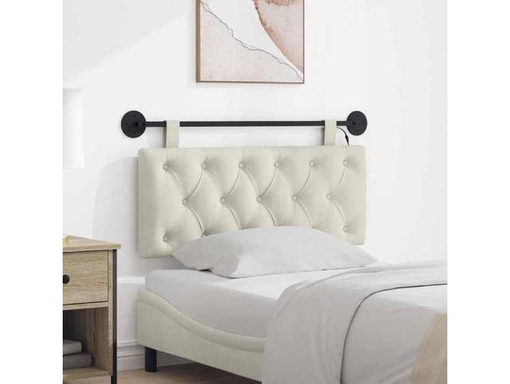 Tête de lit suspendue Crème Velours 3424590